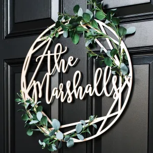 Geometric Personalized Front Door Sign