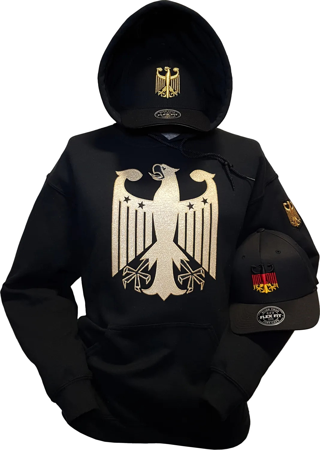 Germany Chivalry Hoodie Black Metallic Gold