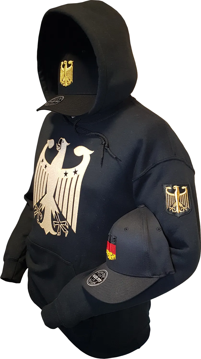 Germany Chivalry Hoodie Black Metallic Gold
