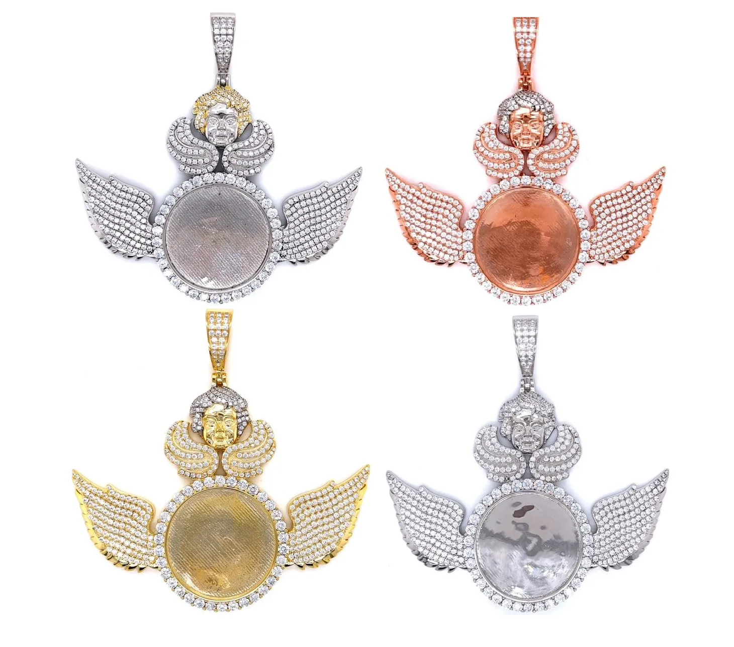 Get your wings Angelic 925 Sterling Silver Round Photo Charm - C418079