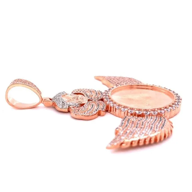 Get your wings Angelic 925 Sterling Silver Round Photo Charm - C418079