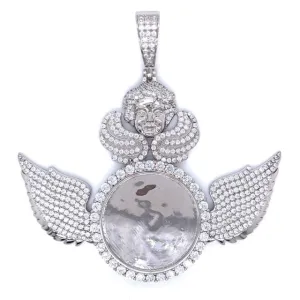 Get your wings Angelic 925 Sterling Silver Round Photo Charm - C418079
