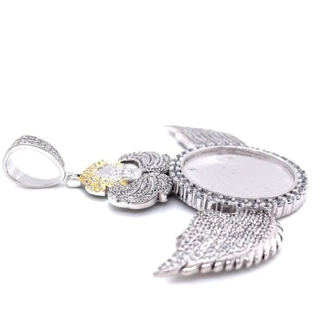 Get your wings Angelic 925 Sterling Silver Round Photo Charm - C418079