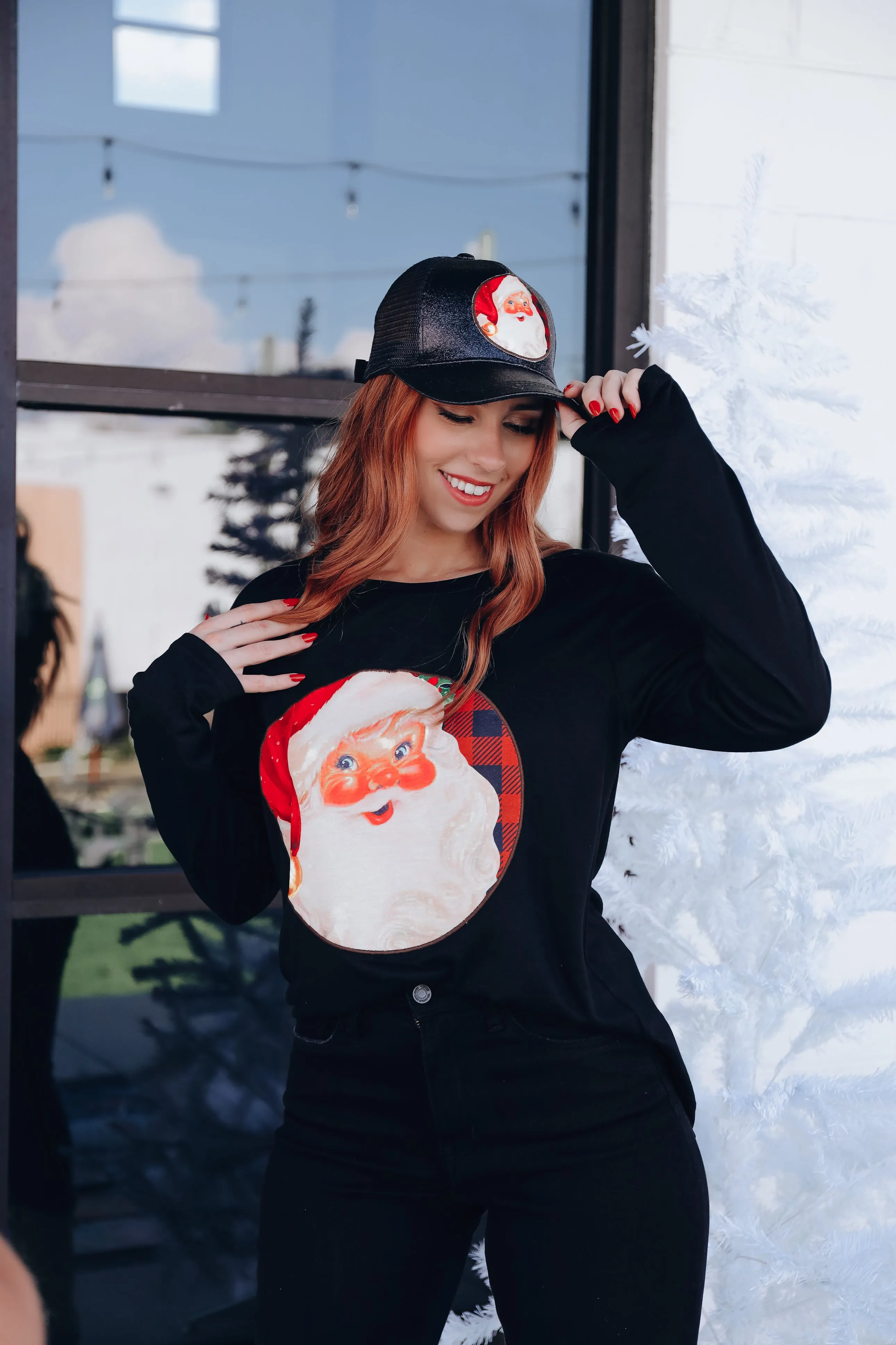 Glitter Classic Santa Christmas Cap