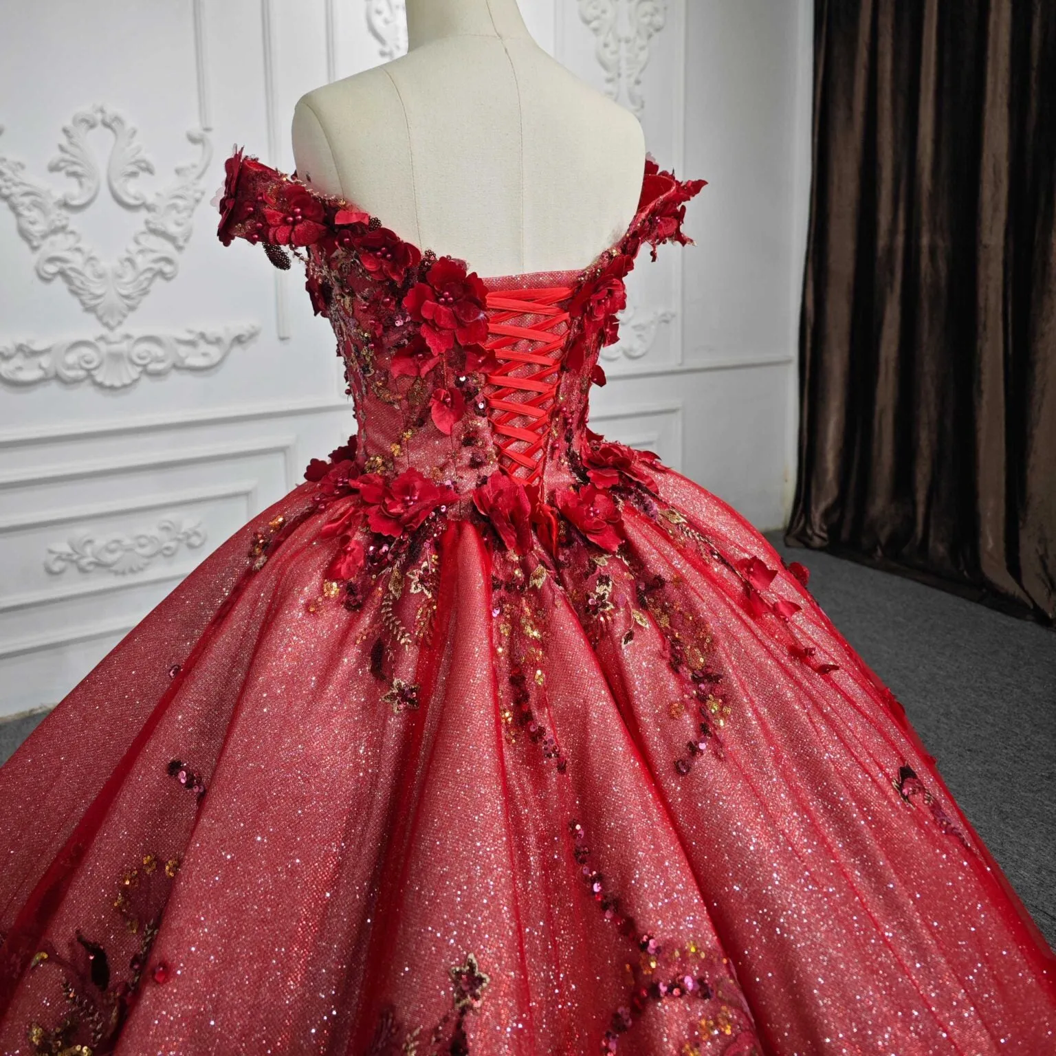 Glitter Party Prom Dresses Sweetheart Sleeveless Ball Gown