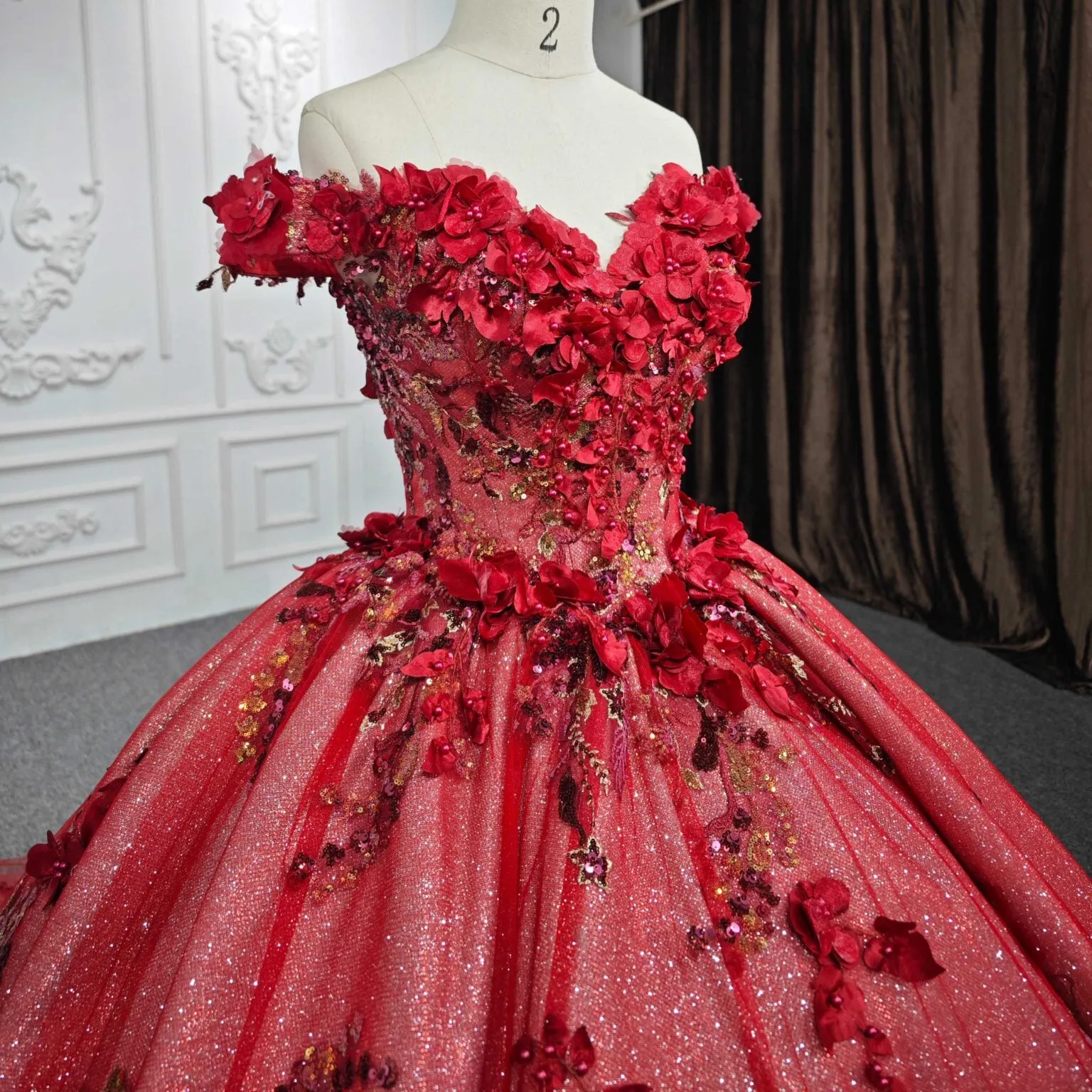 Glitter Party Prom Dresses Sweetheart Sleeveless Ball Gown