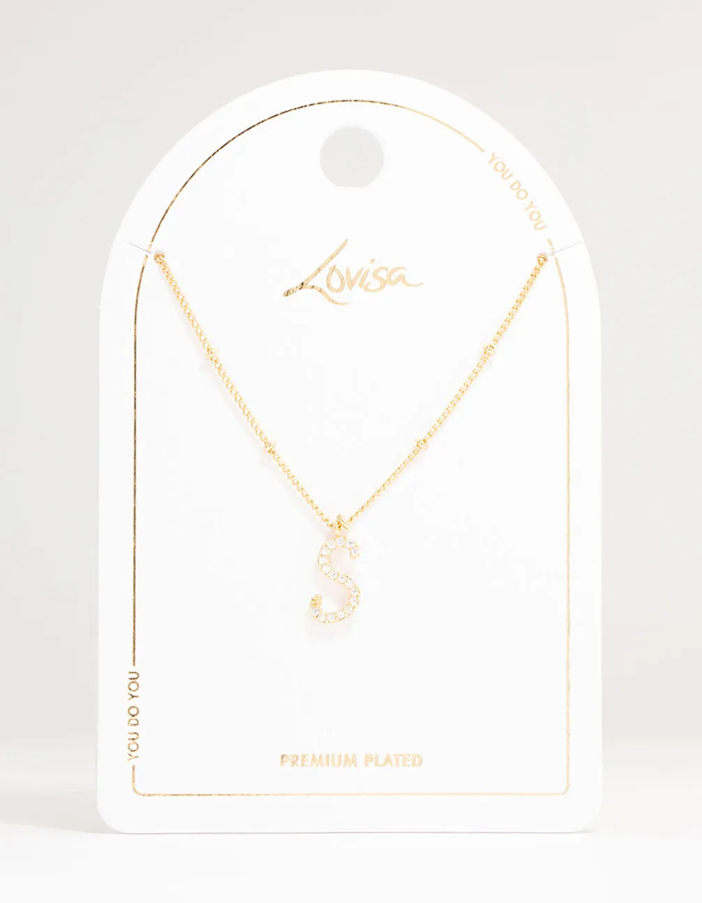 Gold Plated Cursive Initial Necklace