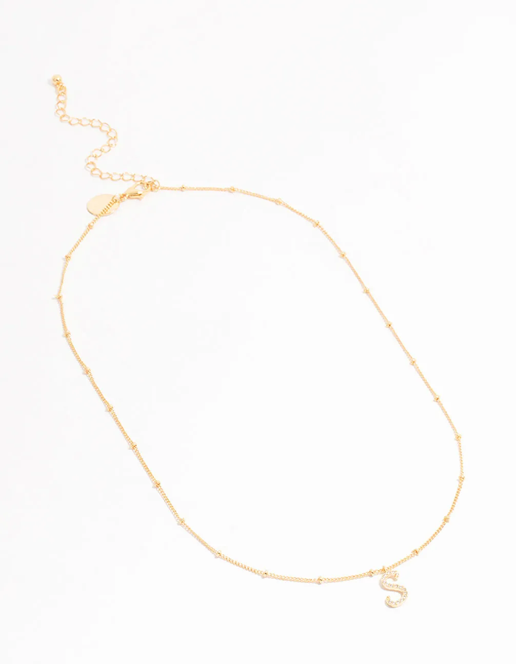 Gold Plated Cursive Initial Necklace