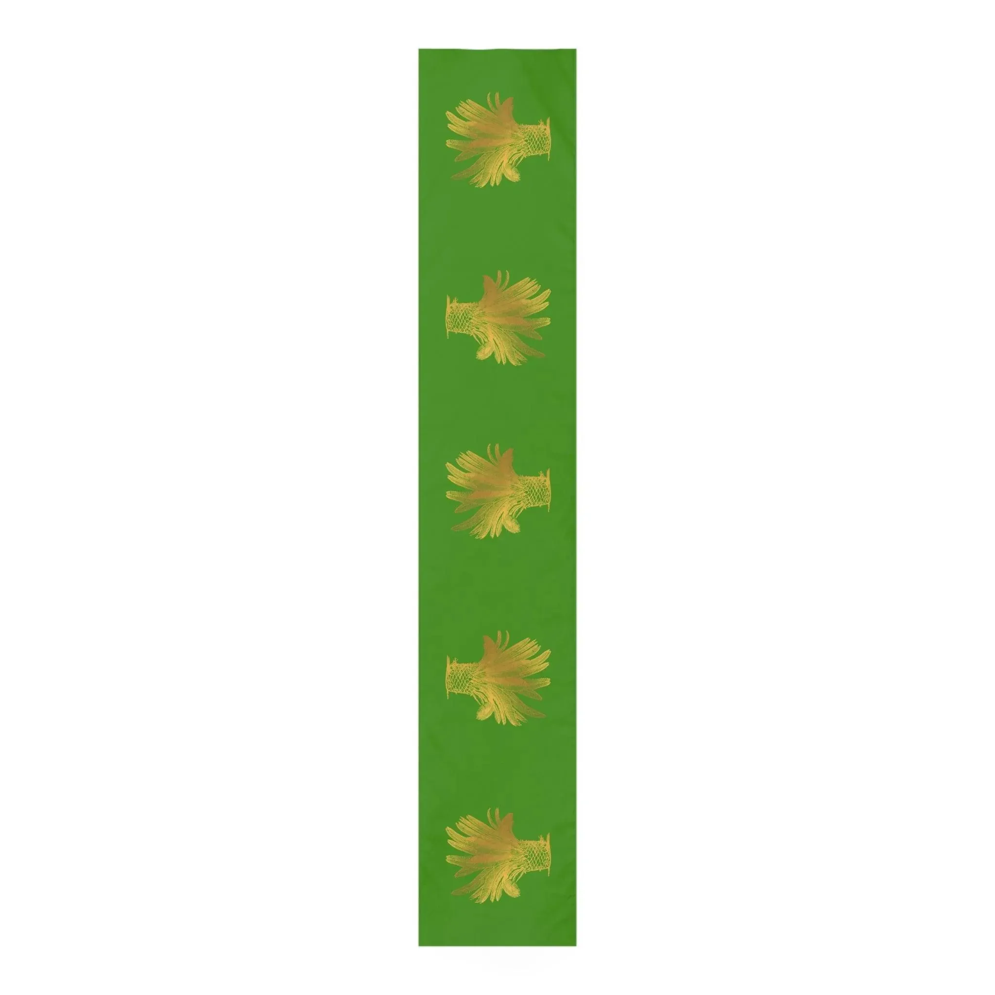 Golden Palm Trees Green Table Runner
