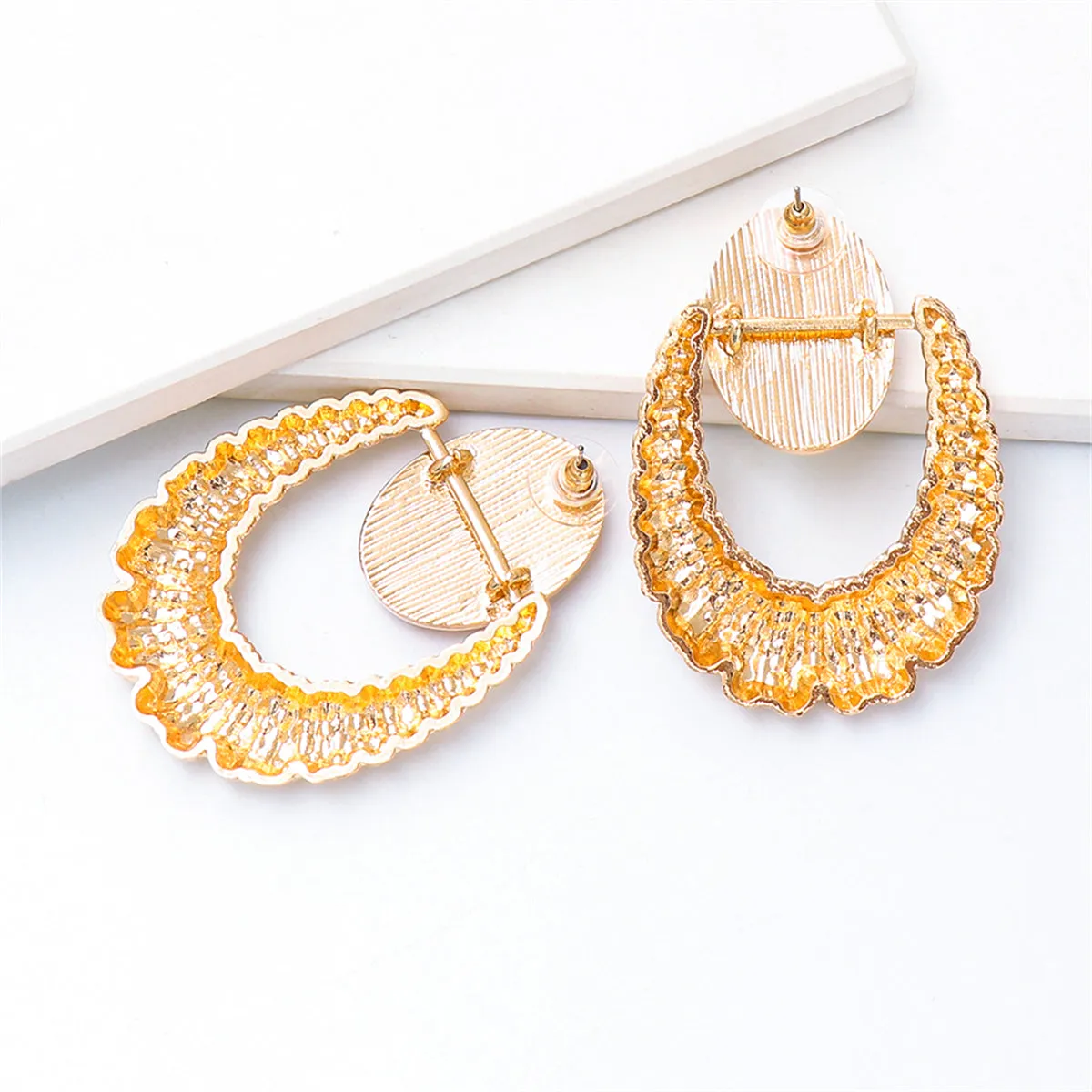 Green Oval Crystal & 18K Gold-Plated Catch Drop Earrings