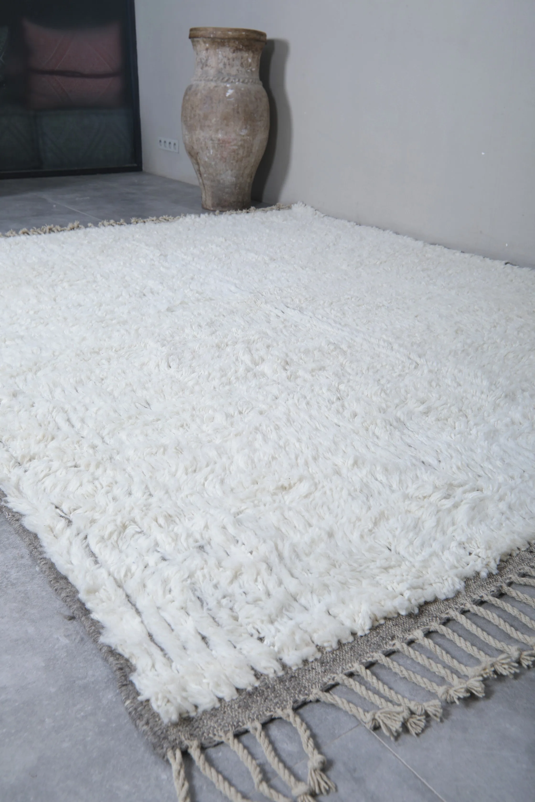 Hand knotted beni ourain rug - Custom Moroccan rug