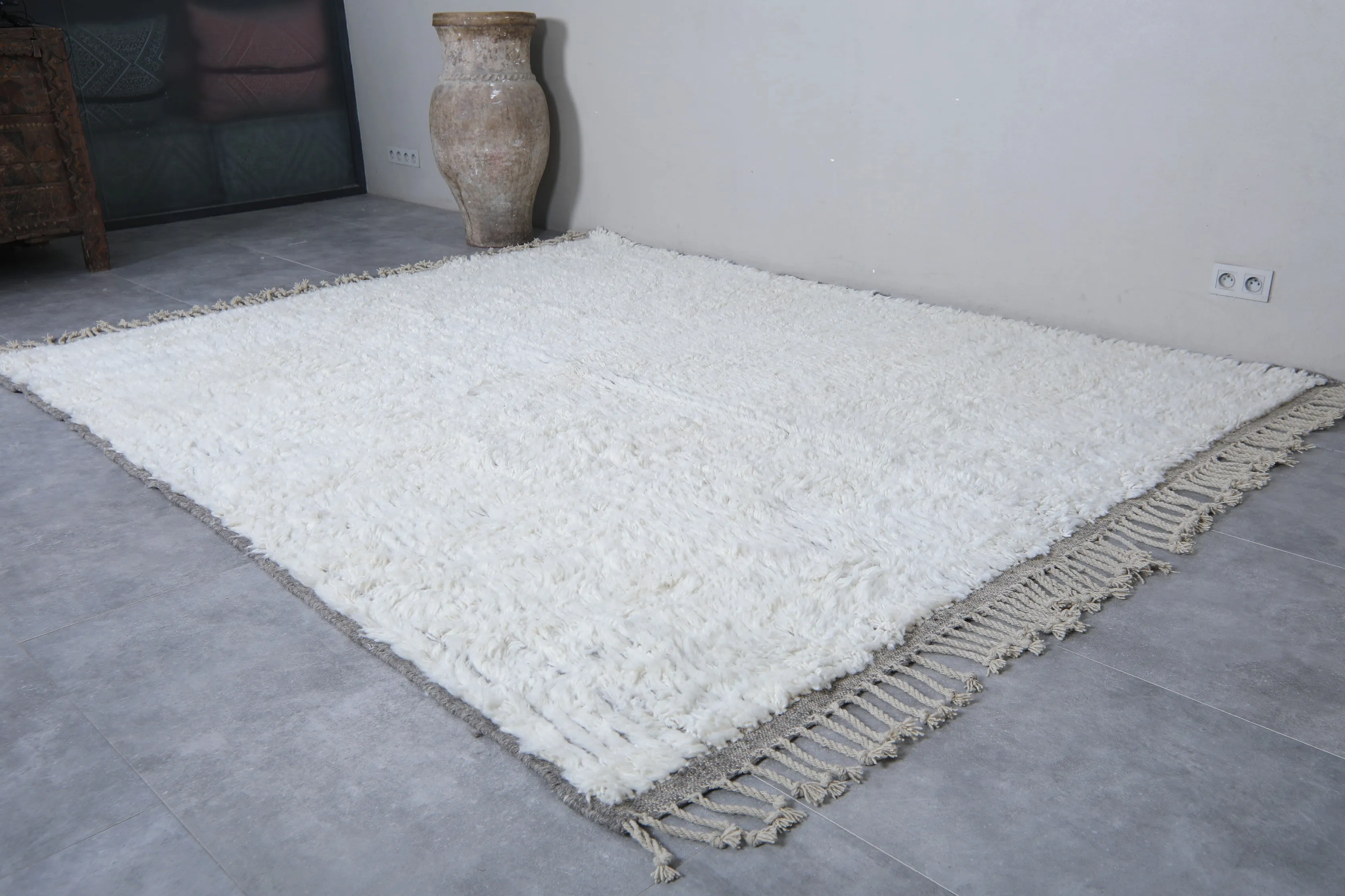 Hand knotted beni ourain rug - Custom Moroccan rug