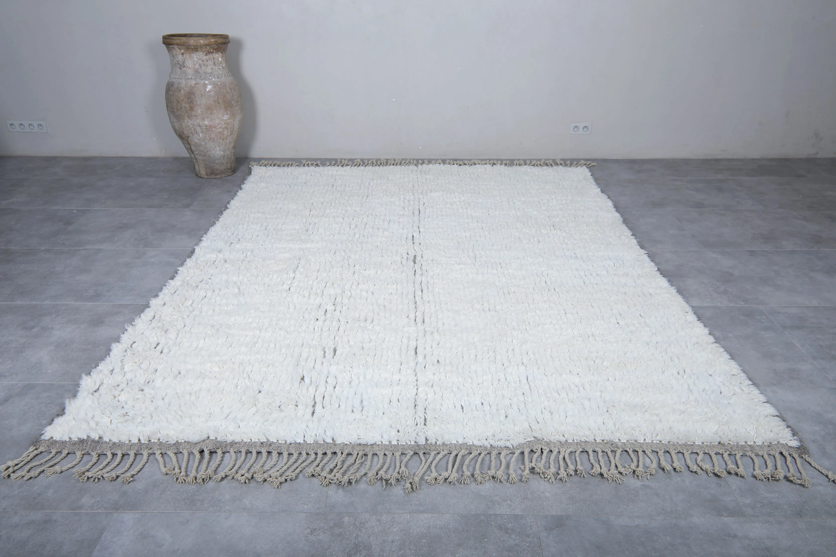 Hand knotted beni ourain rug - Custom Moroccan rug