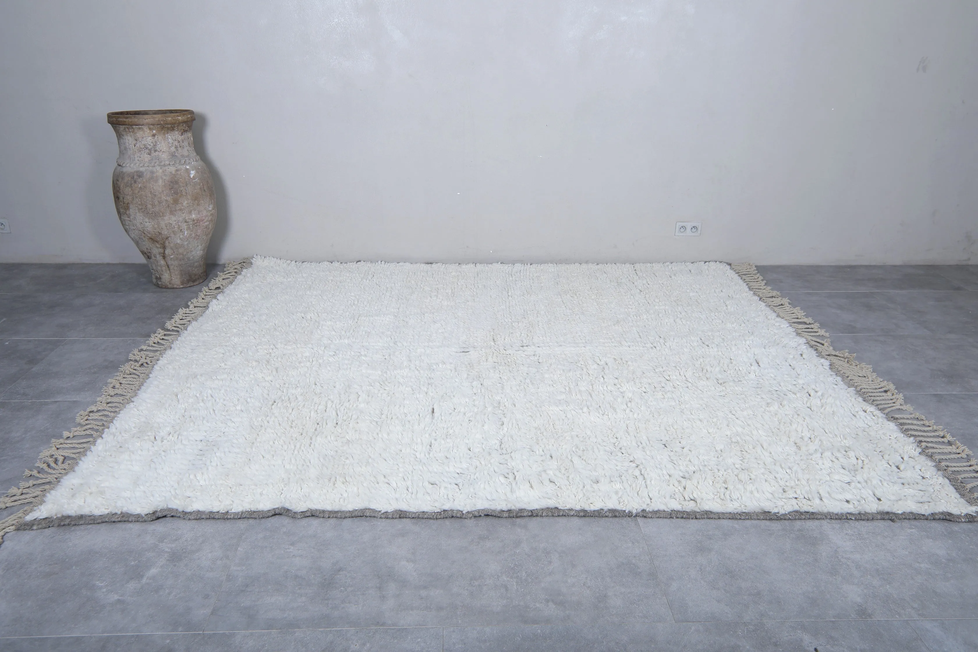 Hand knotted beni ourain rug - Custom Moroccan rug