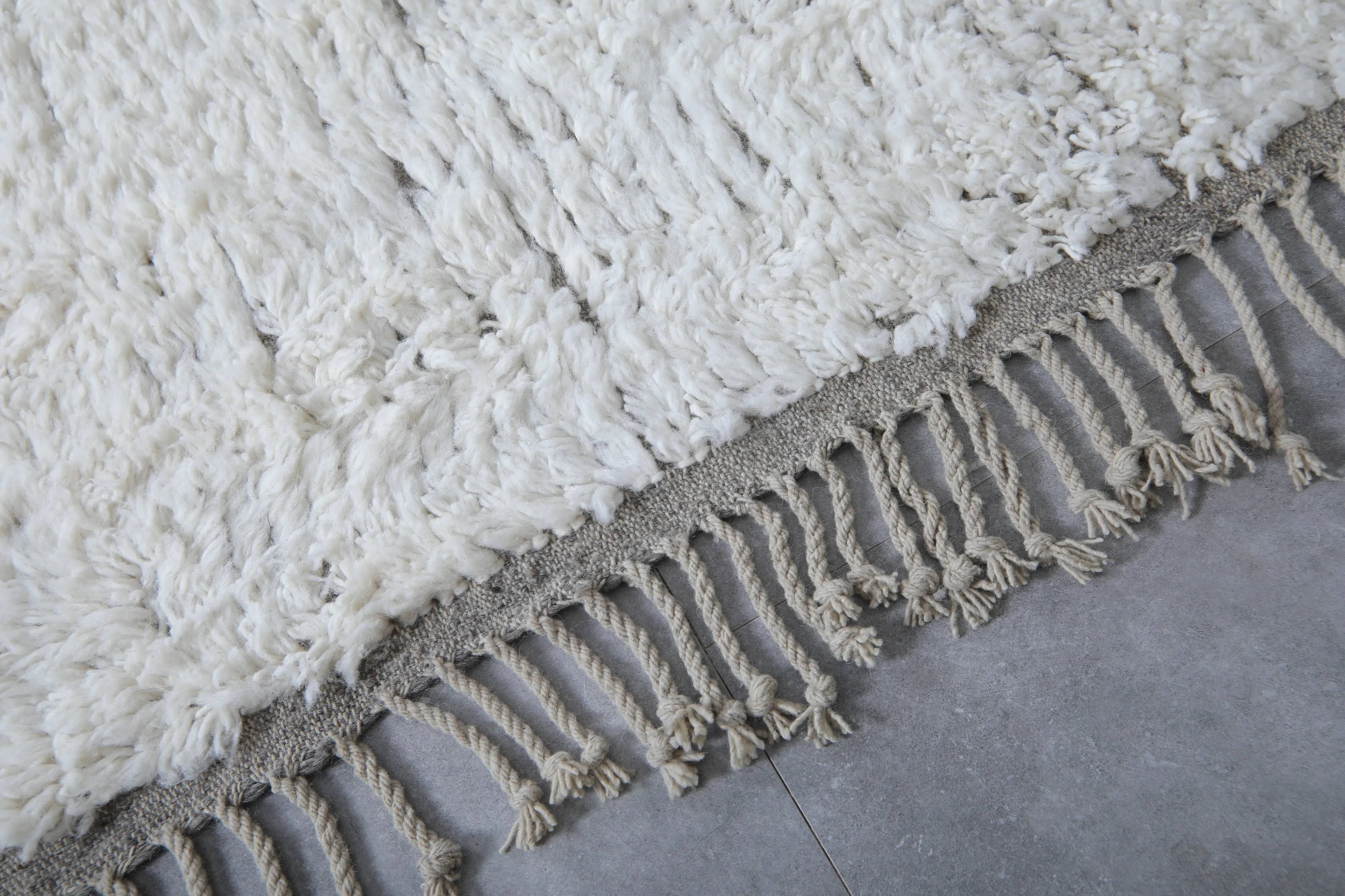 Hand knotted beni ourain rug - Custom Moroccan rug