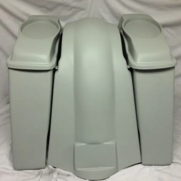 Harley Davidson 6" Heritage Softail Extended Saddlebags 6 x 9 Speaker Lids   Fender No Cutouts