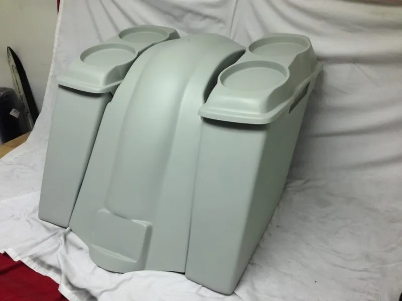 Harley Davidson 6" Heritage Softail Extended Saddlebags 6 x 9 Speaker Lids   Fender No Cutouts