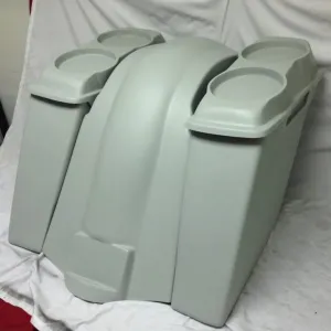 Harley Davidson 6" Heritage Softail Extended Saddlebags Dual 6 x 9 Speaker Lids   Fender No Cutouts
