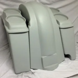Harley Davidson 6" Heritage Softail Extended Saddlebags Dual 6.5" Speaker Lids   Fender Right Cutout