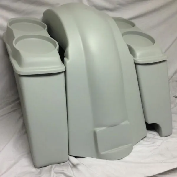 Harley Davidson 6" Heritage Softail Extended Saddlebags Dual 6.5" Speaker Lids   Fender Right Cutout