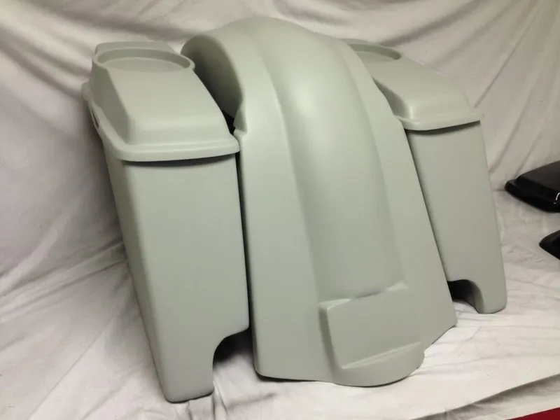 Harley Davidson Heritage Softail 4" Extended Saddlebags 6.5" Speaker Lids   Fender Dual Cutouts