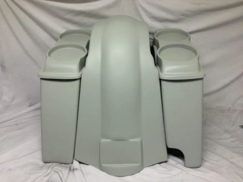 Harley Davidson Heritage Softail 4" Extended Saddlebags Dual 6.5" Speaker Lids   Fender Right Cutout