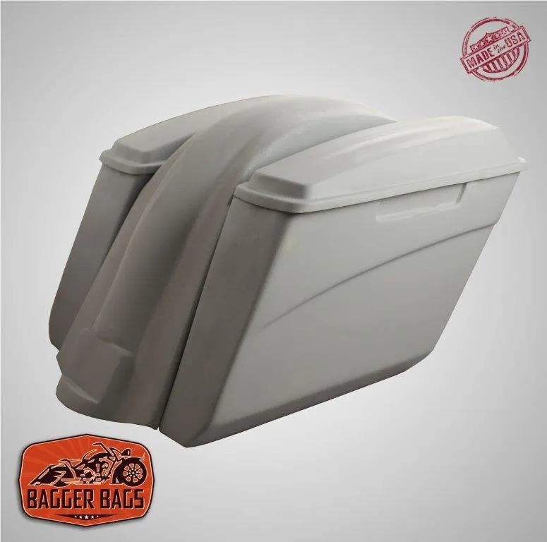 Harley Davidson Heritage Softail 5" Extended Saddlebags   Lids   Fender No Cutouts