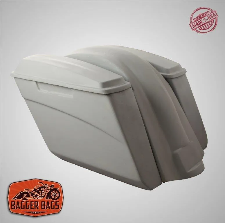 Harley Davidson Heritage Softail 5" Extended Saddlebags   Lids   Fender No Cutouts