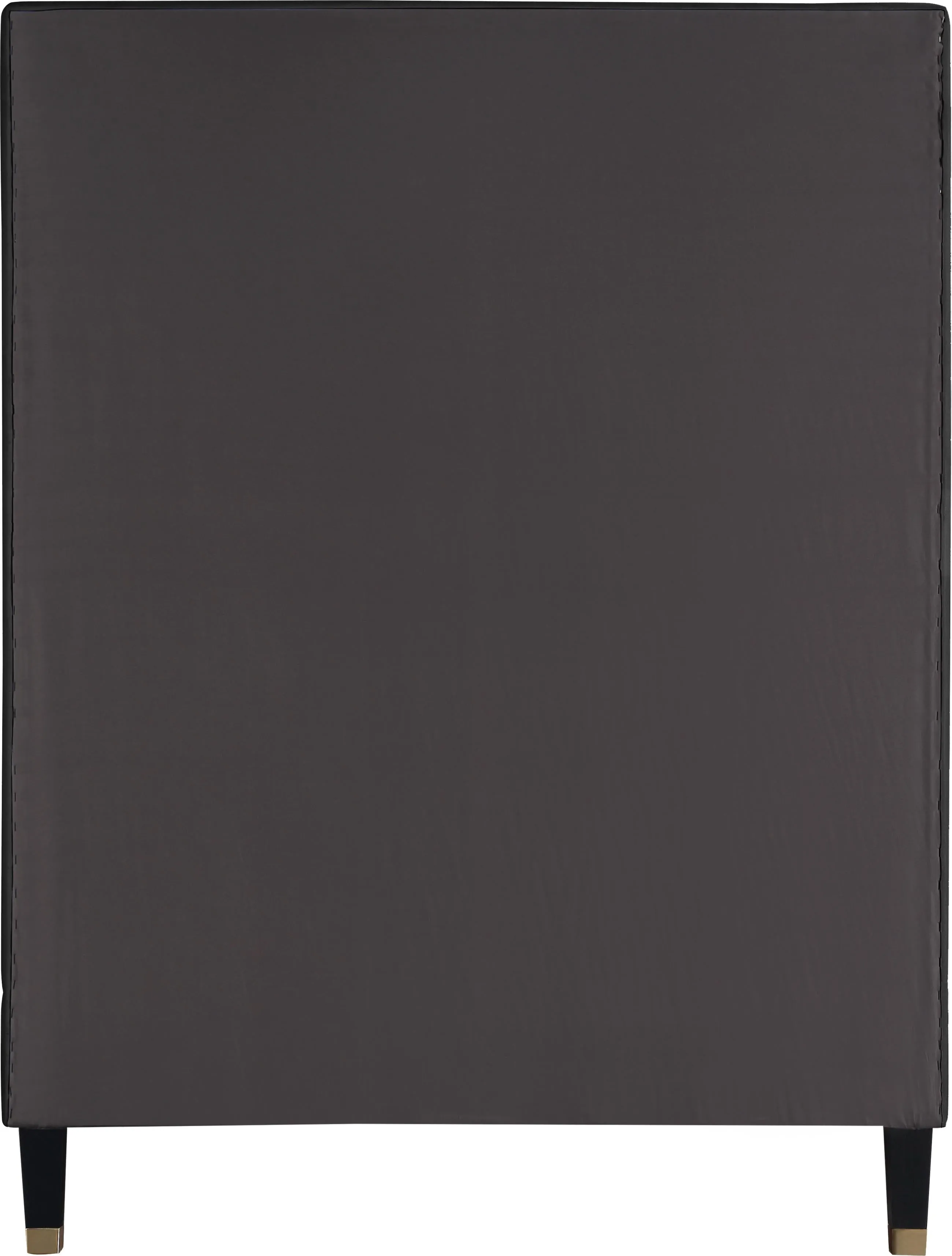 Harlie Black Velvet Twin Bed