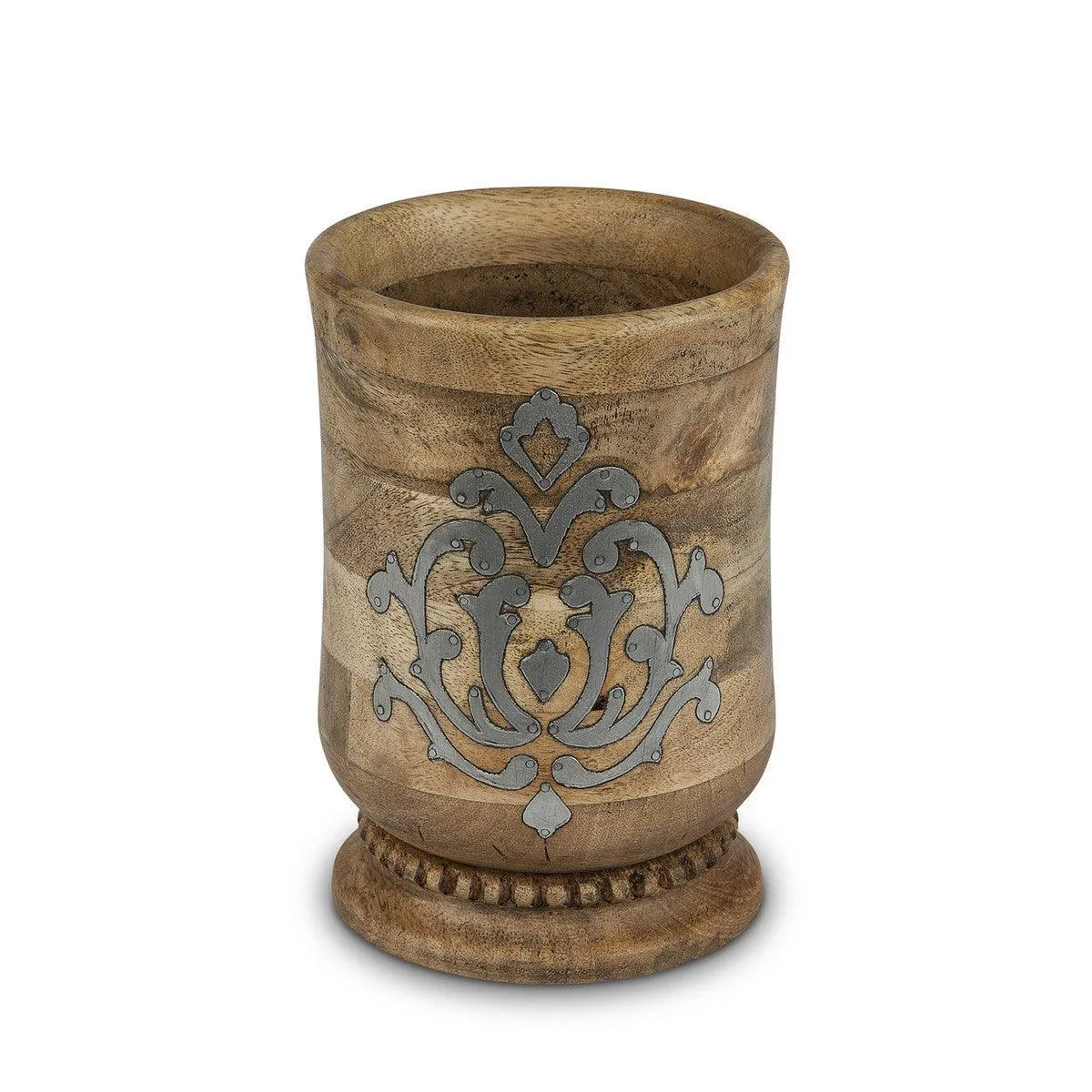 Heritage Inlay Wood Utensil Holder