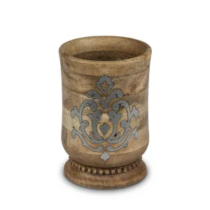 Heritage Inlay Wood Utensil Holder
