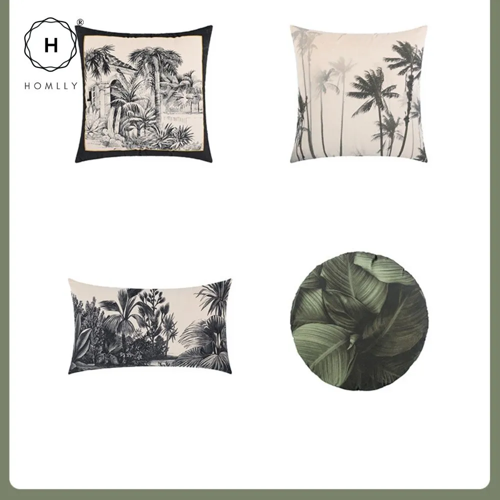 Homlly Botanical Palm Tree Printed Pillow Cushion Cover