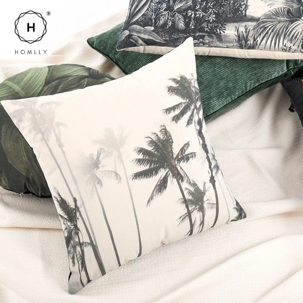 Homlly Botanical Palm Tree Printed Pillow Cushion Cover