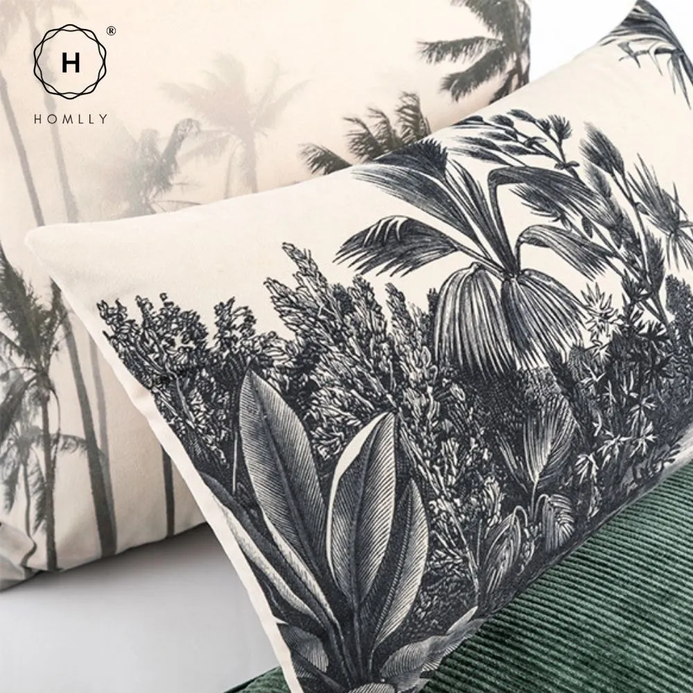 Homlly Botanical Palm Tree Printed Pillow Cushion Cover