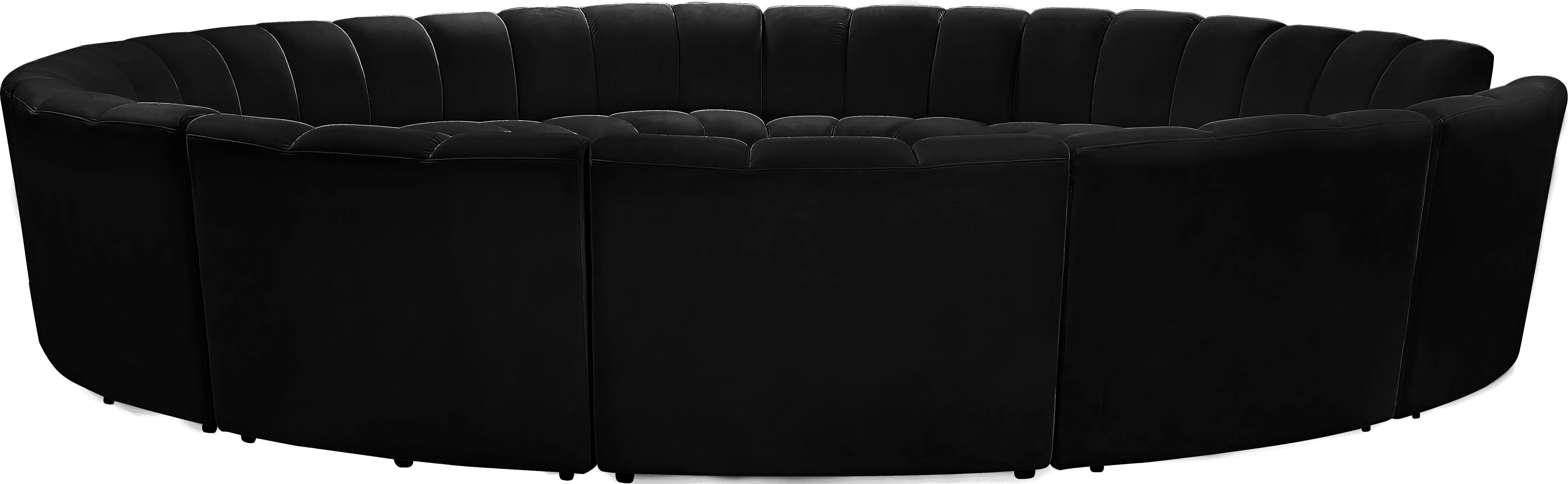 Infinity Black Velvet 12pc. Modular Sectional