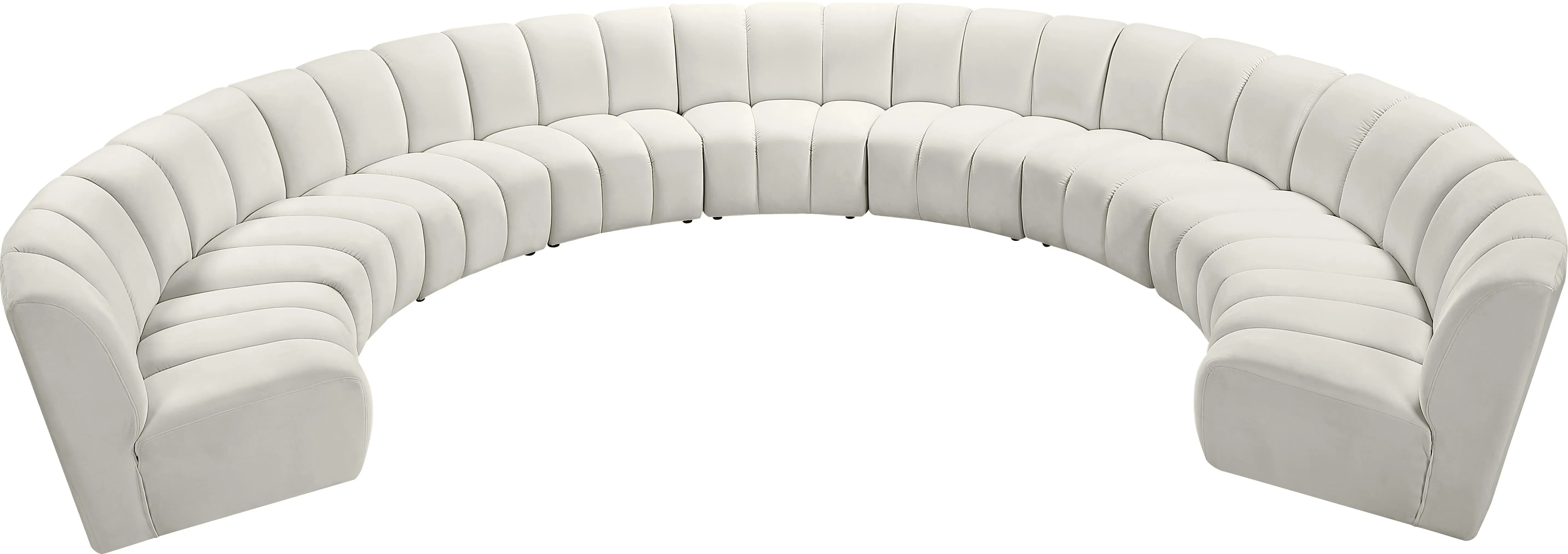 Infinity Cream Velvet 9pc. Modular Sectional