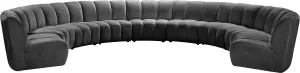Infinity Grey Velvet 9pc. Modular Sectional