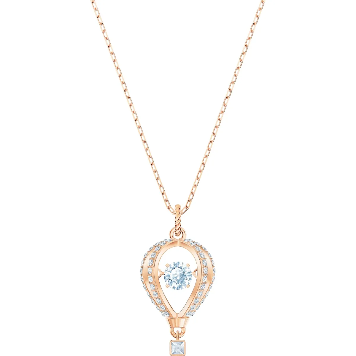 Into the Sky White Rose-Gold Tone Plated Pendant Necklace