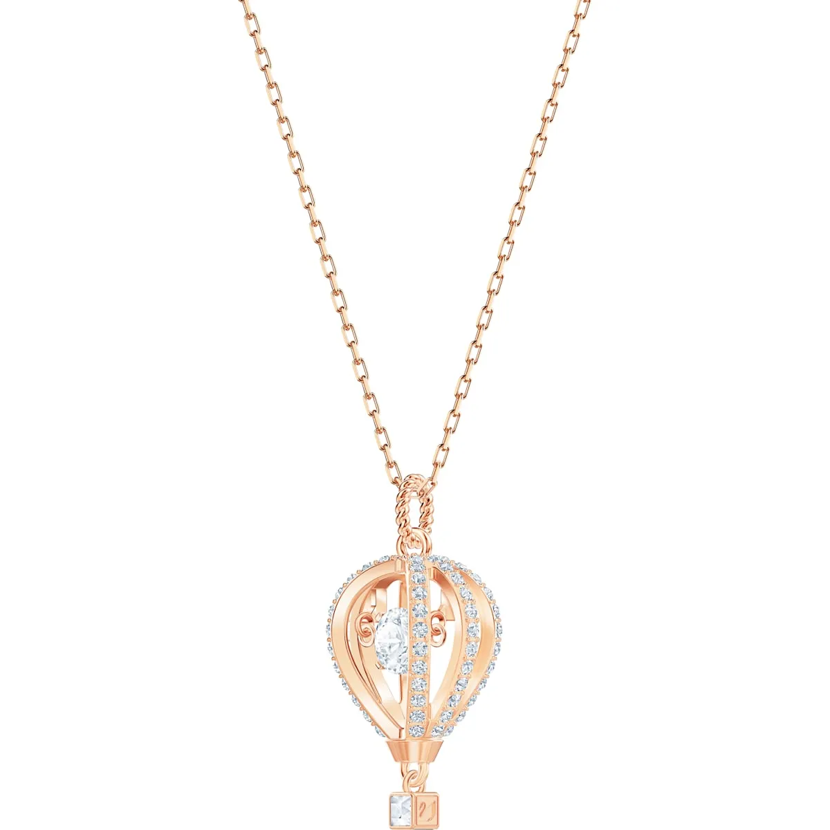 Into the Sky White Rose-Gold Tone Plated Pendant Necklace