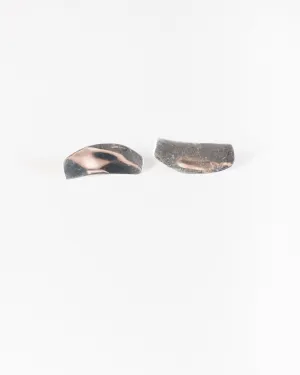 Irregular flat earrings in Silver