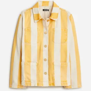 J. Crew Denim chore jacket in stripe