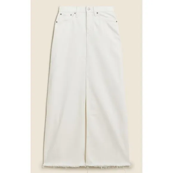 J. Crew Denim maxi skirt in white Size 30