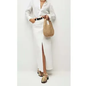 J. Crew Denim maxi skirt in white Size 30