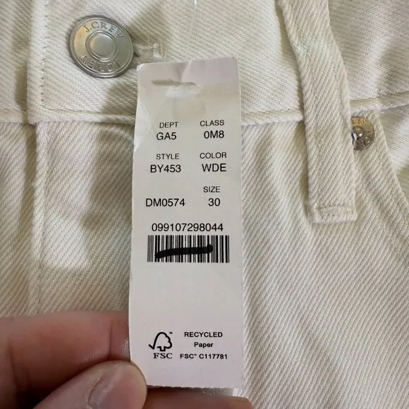 J. Crew Denim maxi skirt in white Size 30