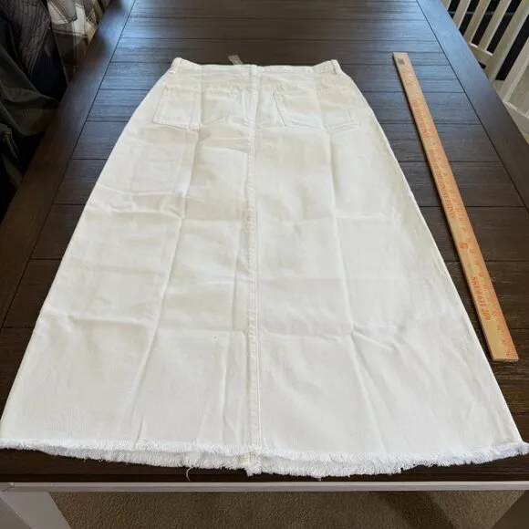 J. Crew Denim maxi skirt in white Size 30