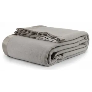 Jason Bedding AUSTRALIAN WOOL BLANKET W/SATIN TRIM EDGE 500gsm - Silver