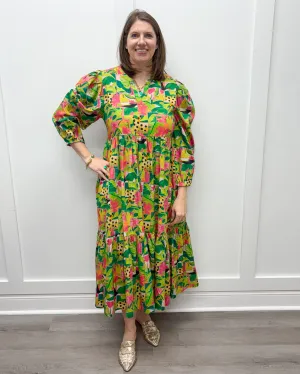 Jenny L/S Maxi Dress - Tropical Mirage