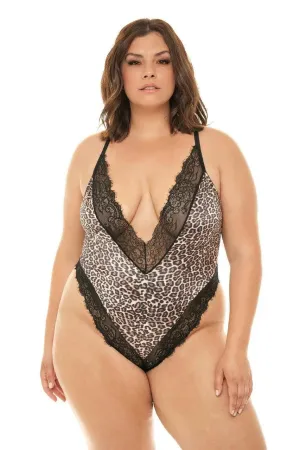Jolene Leopard Print Satin Teddy