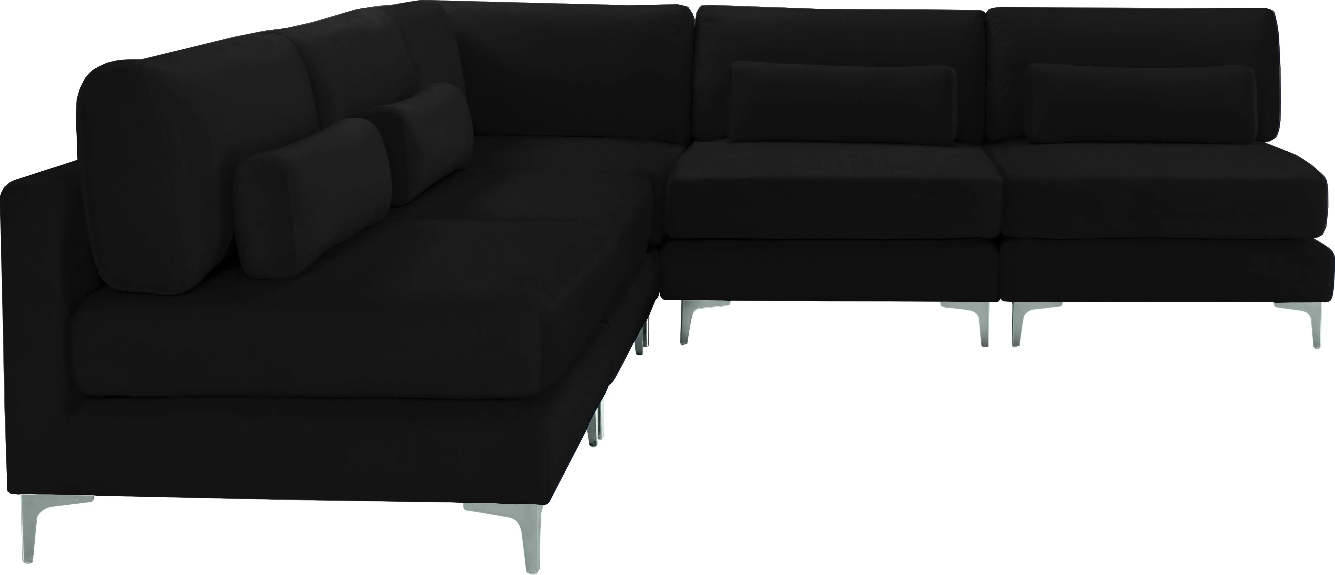 Julia Black Velvet Modular Sectional (5 Boxes)