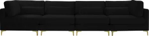 Julia Black Velvet Modular Sofa (4 Boxes)